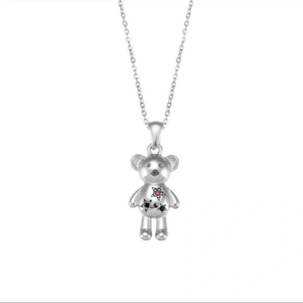 NEW SILVER PENDANT CUTE BEAR NECKLACE - Picture 2 of 4